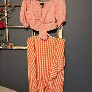 Eloquii Orange and White Striped Top